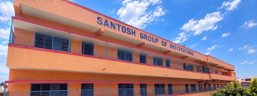 Santosh Group of Institutions academic building facade with institutional signage